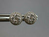 ESTATE .45CT DIAMOND 14KT WHITE GOLD CLASSIC CLUSTER FLOWER HALO STUD EARRINGS
