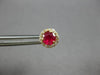 ESTATE .79CT DIAMOND & AAA RUBY 14K YELLOW GOLD ROUND HALO MARTINI STUD EARRINGS