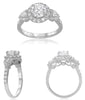 .72CT DIAMOND 18KT WHITE GOLD ROUND & PEAR SHAPE SEMI ETERNITY ENGAGEMENT RING