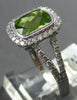1.97CT DIAMOND & AAA PERIDOT 14KT WHITE GOLD 3D CUSHION & ROUND SQUARE HALO RING