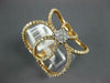 ESTATE LARGE .60CT DIAMOND 18KT WHITE & ROSE GOLD 3D FLOWER LOVE KNOT FUN RING