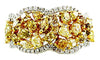 WIDE 2.60CT MULTI COLOR DIAMOND 18KT TWO TONE GOLD MULTI SHAPE ANNIVERSARY RING