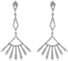 ESTATE .88CT DIAMOND 14KT WHITE GOLD 3D SUNBURST CHANDELIER HANGING EARRINGS