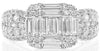 1.77CT DIAMOND 18KT WHITE GOLD ROUND & BAGUETTE INVISIBLE SQUARE FLOWER FUN RING