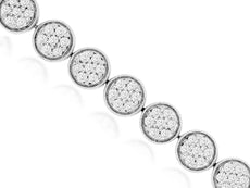 3CT DIAMOND 14KT WHITE GOLD CLASSIC ROUND PAVE CIRCULAR FILIGREE TENNIS BRACELET