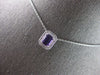 1.02CT DIAMOND & AAA AMETHYST 14K WHITE GOLD 3D EMERALD CUT & ROUND HALO PENDANT