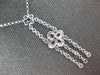 .36CT DIAMOND 14KT WHITE GOLD DOUBLE FLOWER FILIGREE CHANDELIER LARIAT NECKLACE