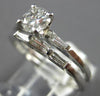 .65CT DIAMOND 14KT WHITE GOLD 3D ROUND & BAGUETTE ENGAGEMENT WEDDING RING SET