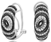 .31CT DIAMOND 14KT WHITE & BLACK GOLD 3D MULTI OVAL FUN CLIP ON HANGING EARRINGS