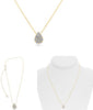 ESTATE .14CT DIAMOND 14KT YELLOW GOLD 3D ROUND CLASSIC PEAR SHAPE FUN NECKLACE