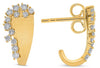 .45CT DIAMOND 14KT YELLOW GOLD ROUND CLUSTER TEAR DROP UMBRELLA HANGING EARRINGS