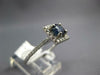 1.04CT DIAMOND & AAA SAPPHIRE 14KT WHITE GOLD 3D ROUND SQUARE HALO PROMISE RING