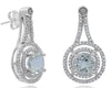 2.14CT DIAMOND & AAA GREEN AMETHYST 14KT WHITE GOLD ROUND DOUBLE HALO EARRINGS