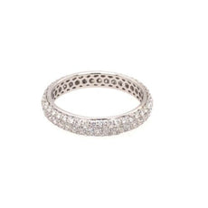 .66CT DIAMOND 18KT WHITE GOLD 3D CLASSIC ROUND 3 ROW ETERNITY ANNIVERSARY RING
