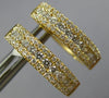 ESTATE .67CT DIAMOND 18KT YELLOW GOLD 3 ROW OVAL CLASSIC HUGGIE HANGING EARRINGS