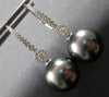 .37CT DIAMOND & AAA TAHITIAN PEARL 18KT WHITE GOLD 3D SOLITAIRE HANGING EARRINGS