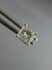 ESTATE 1.26CT DIAMOND 14KT WHITE GOLD PRINCESS SOLITAIRE STUD SCREWBACK EARRINGS