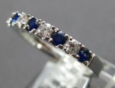 .60CT DIAMOND & AAA SAPPHIRE 18K WHITE GOLD 2.5mm SEMI ETERNITY ANNIVERSARY RING