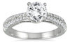 ESTATE 1.0CT DIAMOND 14KT WHITE GOLD 3D CLASSIC ROUND TWO ROW ENGAGEMENT RING