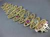 ANTIQUE EXTRA LARGE MULTI COLOR SAPPHIRE 14KT YELLOW GOLD 3D GRADUATING BRACELET