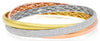 EXTRA LARGE 7.86CT DIAMOND 18KT TRI COLOR GOLD MULTI ROW TRINITY BANGLE BRACELET