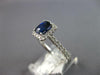 .97CT DIAMOND & AAA SAPPHIRE 18K WHITE GOLD CUSHION & ROUND HALO ENGAGEMENT RING