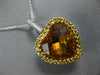 LARGE 12.41CT DIAMOND & AAA CITRINE & SAPPHIRE 14KT WHITE GOLD FLOATING PENDANT