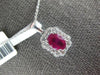 1.14CT DIAMOND & AAA RUBY 18KT WHITE GOLD 3D OVAL & ROUND SQUARE OCTAGON PENDANT