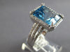 8.36CT DIAMOND & AAA LIGHT BLUE TOPAZ 14K WHITE GOLD 3D CUSHION & ROUND FUN RING