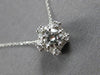 .72CT DIAMOND 14KT WHITE GOLD 3D CLASSIC ROUND HALO PENTAGON FLOATING PENDANT