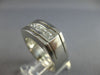 LARGE .70CT DIAMOND 14KT WHITE GOLD PRINCESS CHANNEL INVISIBLE MENS RING #27684