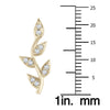 ESTATE .20CT DIAMOND 14KT YELLOW GOLD 3D MULTI LEAF EAR CLIMBER FUN EARRINGS