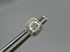 ESTATE .50CT DIAMOND 14K WHITE GOLD 3D CLASSIC ROUND SQUARE HALO STUD EARRINGS
