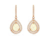 3.25CT DIAMOND & AAA OPAL 14KT ROSE GOLD PEAR SHAPE & ROUND DOUBLE HALO EARRINGS
