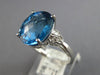 2.72CT DIAMOND & AAA BLUE TOPAZ 14KT WHITE GOLD CUSHION & ROUND GEOMETRICAL RING