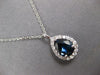 ESTATE LARGE 3.17CT DIAMOND & AAA SAPPHIRE 14KT WHITE GOLD HALO FLOATING PENDANT