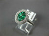 1.03CT DIAMOND & AAA EMERALD 18K WHITE GOLD 3D OVAL & ROUND HALO ENGAGEMENT RING