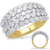 WIDE 1.97CT DIAMOND 14KT 2 TONE GOLD 3D MULTI ROW SHARED PRONG ANNIVERSARY RING