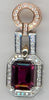 2.06CT DIAMOND & AAA PINK TOURMALINE 14KT WHITE & ROSE GOLD 3D FLOATING PENDANT