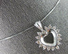 ESTATE .51CT DIAMOND 14KT WHITE GOLD 3D CLASSIC OPEN HEART LOVE FLOATING PENDANT
