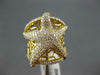 ESTATE LARGE 1.47CT DIAMOND 14KT YELLOW GOLD LUCKY STARFISH FUN RING