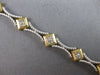 ESTATE LONG .85CT DIAMOND 14KT 2 TONE GOLD ROUND SQUARE XO LOVE TENNIS BRACELET