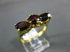 ANTIQUE WIDE 2.60CT AAA GARNET 18KT YELLOW GOLD THREE STONE FILIGREE RING #22641