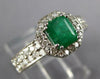 1.06CT DIAMOND & AAA EMERALD 14KT WHITE GOLD HALO OCTAGON FRIENDSHIP LOVE RING
