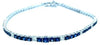 ESTATE LARGE 4.06CT DIAMOND & AAA SAPPHIRE 18KT WHITE GOLD ROUND TENNIS BRACELET