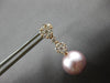 .79CT DIAMOND & AAA PINK SOUTH SEA PEARL 18KT ROSE GOLD FLOWER HANGING EARRINGS