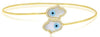 3.48CT DIAMOND & AAA MOTHER OF PEARL 14KT YELLOW GOLD CRISS CROSS LUCKY BRACELET