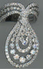 ESTATE EXTRA LARGE 2.90CT DIAMOND 18K WHITE GOLD 3D MULTI ROW V SHAPE CROWN RING