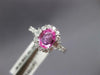 1.54CT DIAMOND & AAA PINK SAPPHIRE 18KT WHITE GOLD 3D OVAL HALO ENGAGEMENT RING