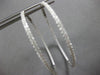 EXTRA LARGE 2.39CT DIAMOND 18KT WHITE GOLD 3D INSIDE OUT HOOP HANGING EARRINGS
